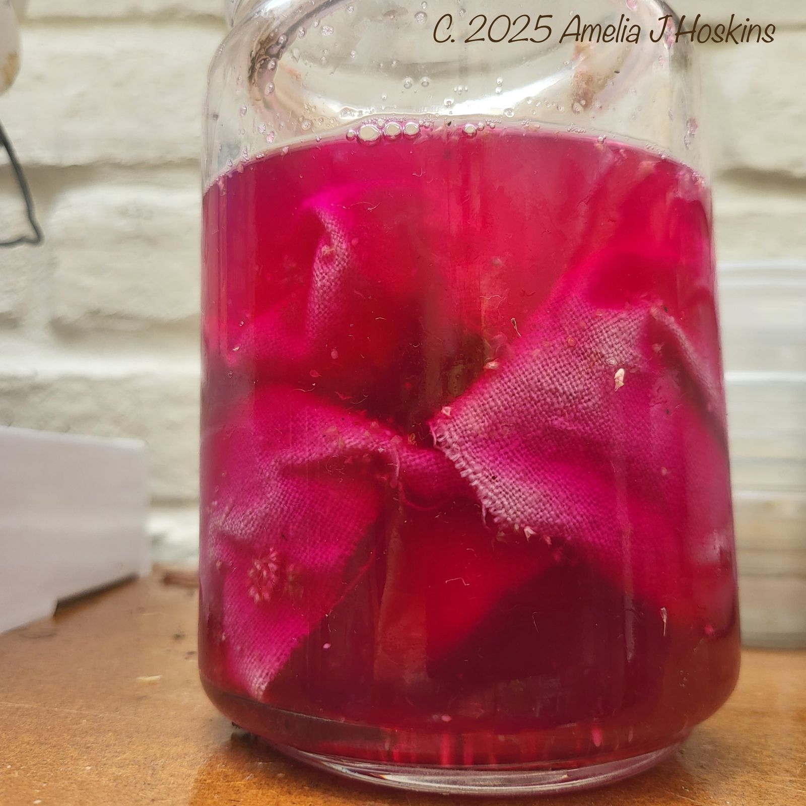 Silk in dye jar